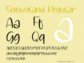 Snowyland Version 1.00;October 8, 2020;FontCreator 11.5.0.2430 64-bit Font Sample