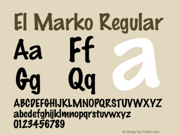 El Marko Regular Unknown Font Sample