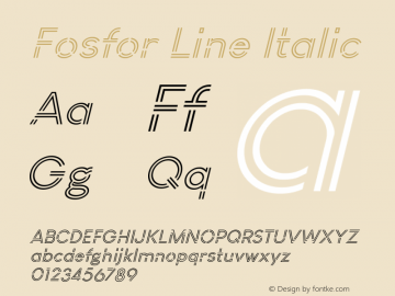 Fosfor Line Italic Version 1.00;September 29, 2020;FontCreator 11.5.0.2422 64-bit图片样张