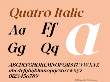 Quatro-Italic Version 1.000图片样张