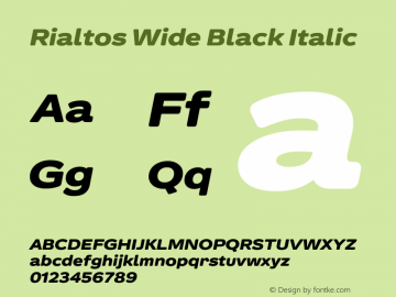 Rialtos Wide Black Italic Version 1.000图片样张