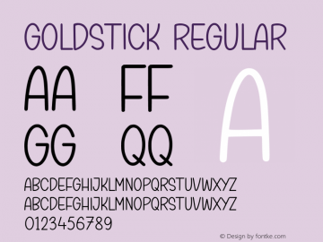 GOLDSTICK Version 1.00;September 26, 2020;FontCreator 11.5.0.2430 64-bit Font Sample