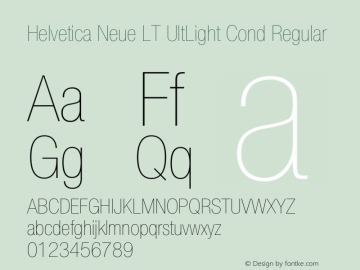 Helvetica Neue LT 27 Ultra Light Condensed 001.000图片样张