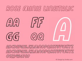 Rose Minie LineItalic Version 1.001;Fontself Maker 3.5.1 Font Sample