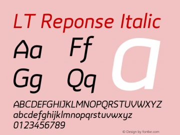 LTReponseItalic Version 1.00 August 4, 2020, initial release图片样张