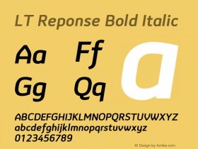 LTReponseBoldItalic Version 1.00 August 4, 2020, initial release Font Sample