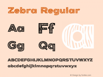 Zebra Version 1.00;August 23, 2020;FontCreator 13.0.0.2681 64-bit Font Sample