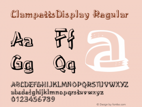 ClampettsDisplay Regular The IMSI MasterFonts Collection, tm 1995, 1996 IMSI (International Microcomputer Software Inc.) Font Sample