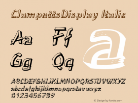 ClampettsDisplay Italic Macromedia Fontographer 4.1.5 5/17/98 Font Sample