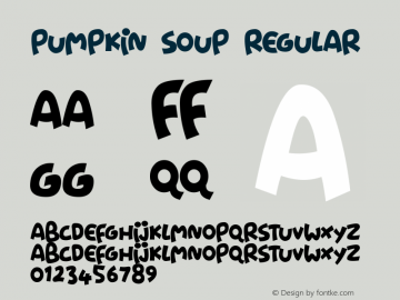 Pumpkin Soup Version 1.00;October 8, 2020;FontCreator 12.0.0.2567 64-bit Font Sample