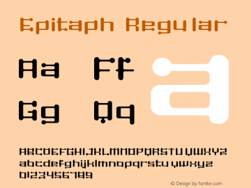 Epitaph Regular Version 1.000;PS 001.000;hotconv 1.0.38 Font Sample
