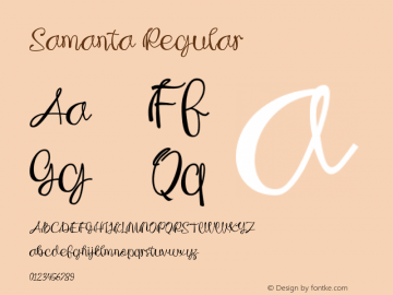 Samanta Version 1.00;July 18, 2020;FontCreator 12.0.0.2563 64-bit Font Sample