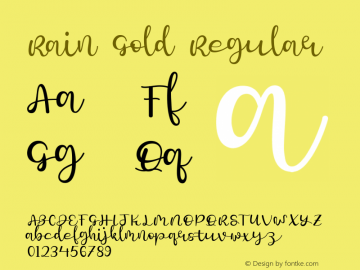 Rain Gold Version 1.001;Fontself Maker 3.5.1 Font Sample