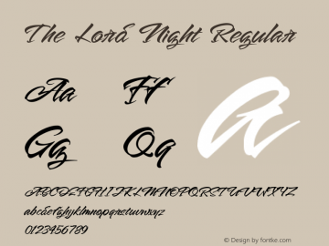 The Lord Night Version 1.00;August 19, 2020;FontCreator 12.0.0.2563 64-bit图片样张