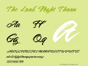 The Lord Night Thorn Version 1.00;August 19, 2020;FontCreator 12.0.0.2563 64-bit图片样张