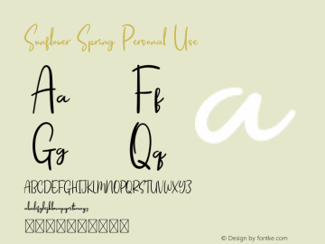 Sunflower Spring Personal Use Version 1.001;Fontself Maker 3.5.1 Font Sample
