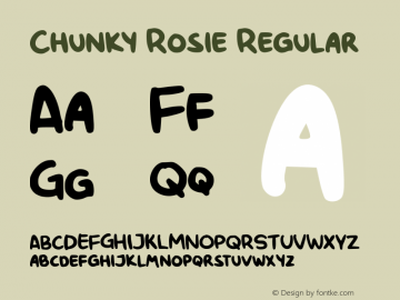 Chunky Rosie Demo Version 1.00 Font Sample
