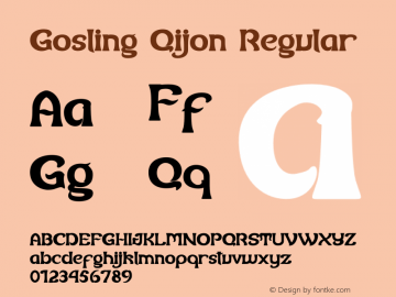 Gosling Qijon Version 1.00;August 26, 2020;FontCreator 11.0.0.2408 32-bit Font Sample