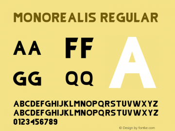 Monorealis Regular Version 1.000 Font Sample