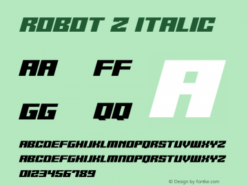 Robot Z Italic Version 1.10;October 14, 2020;FontCreator 12.0.0.2567 64-bit Font Sample