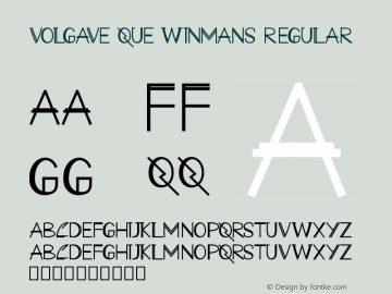 VOLGAVE QUE WINMANS Version 1.001;Fontself Maker 3.5.1图片样张