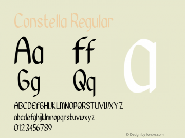 Constella Version 1.00;August 26, 2020;FontCreator 12.0.0.2525 64-bit图片样张