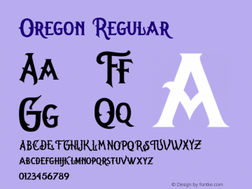 Oregon Regular Version 1.000 Font Sample