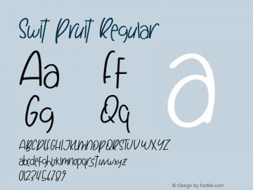 Swit Pruit Regular Version 1.000 Font Sample