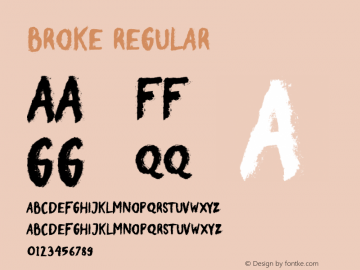 Broke 1.000 Font Sample