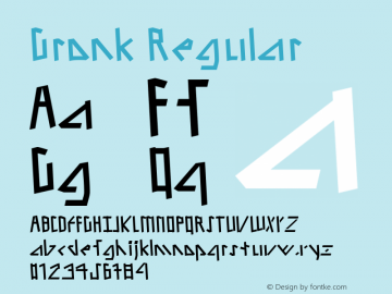Gronk Regular The IMSI MasterFonts Collection, tm 1995, 1996 IMSI (International Microcomputer Software Inc.)图片样张