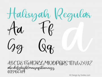 Halisyah Version 1.003;Fontself Maker 3.5.1 Font Sample