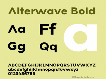 Alterwave Bold Version 1.000;hotconv 1.0.109;makeotfexe 2.5.65596图片样张