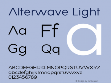 Alterwave Light Version 1.000;hotconv 1.0.109;makeotfexe 2.5.65596 Font Sample