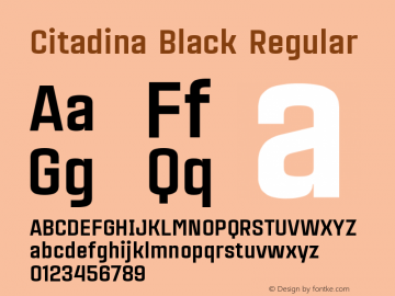 CitadinaBlack Version 001.001 Font Sample