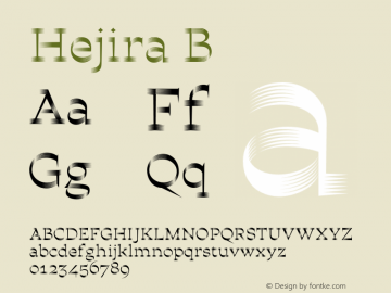 Hejira B Version 1.000 Font Sample