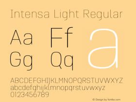 IntensaLight Version 1.000 2019 initial release Font Sample