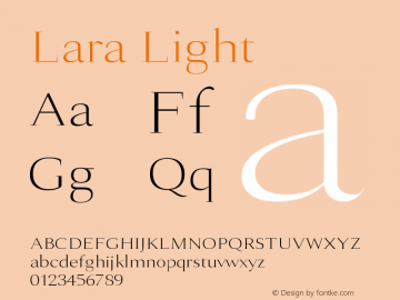 Lara Light 0.1.0 Font Sample