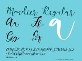 Mondier-Regular Version 1.000 Font Sample