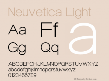 Neuvetica Light Version 1.000;PS 001.000;hotconv 1.0.88;makeotf.lib2.5.64775图片样张