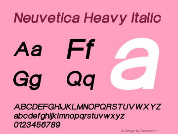 Neuvetica Heavy Italic Version 1.000图片样张