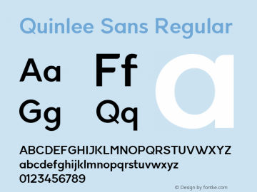 Quinlee Sans Regular Version 1.000图片样张