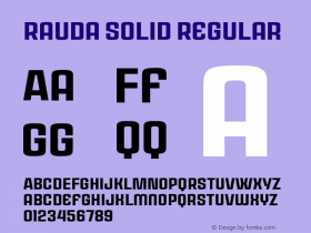 RaudaSolid Version 001.001 Font Sample