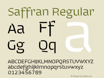 Saffran-Regular Version 1.000;PS 001.001;hotconv 1.0.56 Font Sample