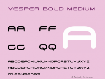 Vesper Bold Medium Version 1.000;PS 001.000;hotconv 1.0.88;makeotf.lib2.5.64775 Font Sample