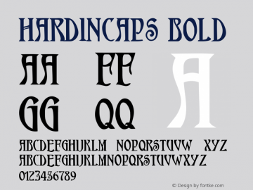 HardinCaps Bold Macromedia Fontographer 4.1.5 5/18/98 Font Sample