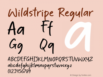 Wildstripe Version 1.00;October 6, 2020;FontCreator 12.0.0.2567 64-bit Font Sample