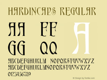 HardinCaps Regular Macromedia Fontographer 4.1.5 5/14/98图片样张