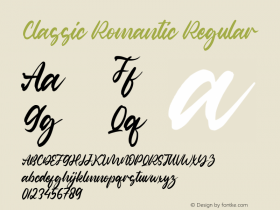 Classic Romantic Version 1.00;October 12, 2020;FontCreator 12.0.0.2567 64-bit Font Sample