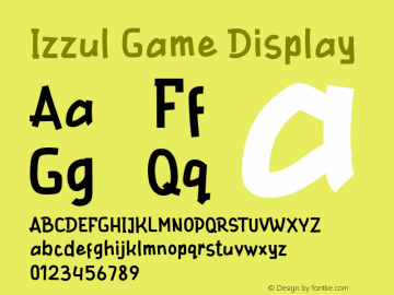 Izzul Game Display Version 1.002;Fontself Maker 3.5.2 Font Sample