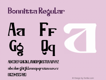 Bonnitta Version 1.00;October 13, 2020;FontCreator 13.0.0.2683 64-bit Font Sample